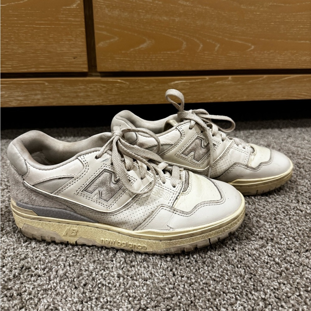 New Balance Cream and Gray Sneakers